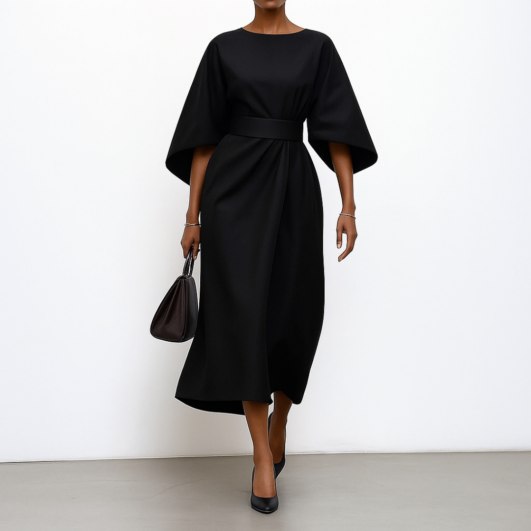 LUCY | Satin Batwing Maxi Dress