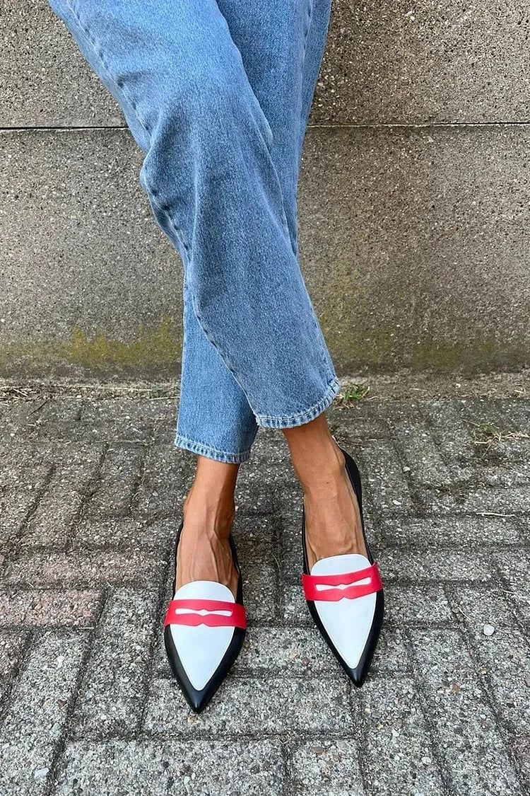 NATALIE | TWO-TONE POINTED SLIPPERS