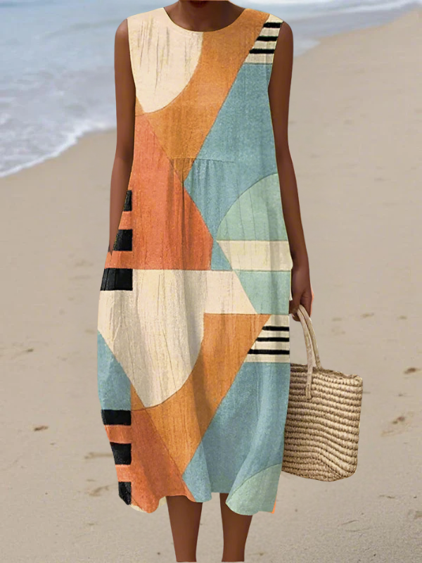 Natalie | Geometric Midi Dress