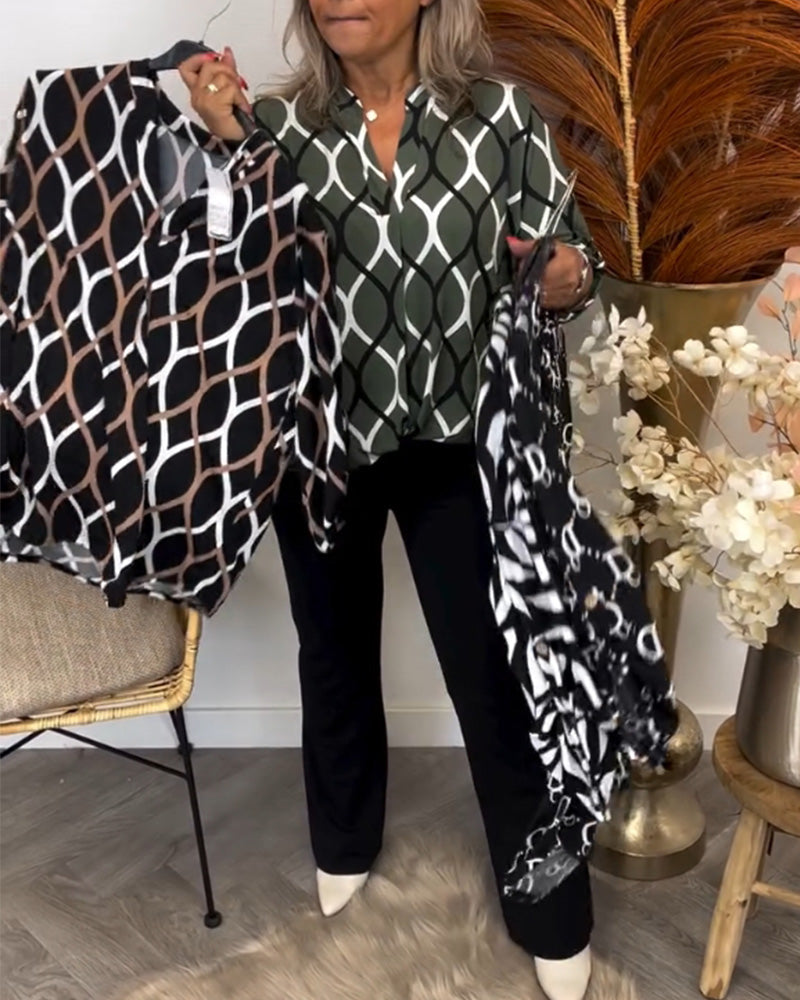 Nora | Casual Blouse with Long Sleeves and Elegant Pattern