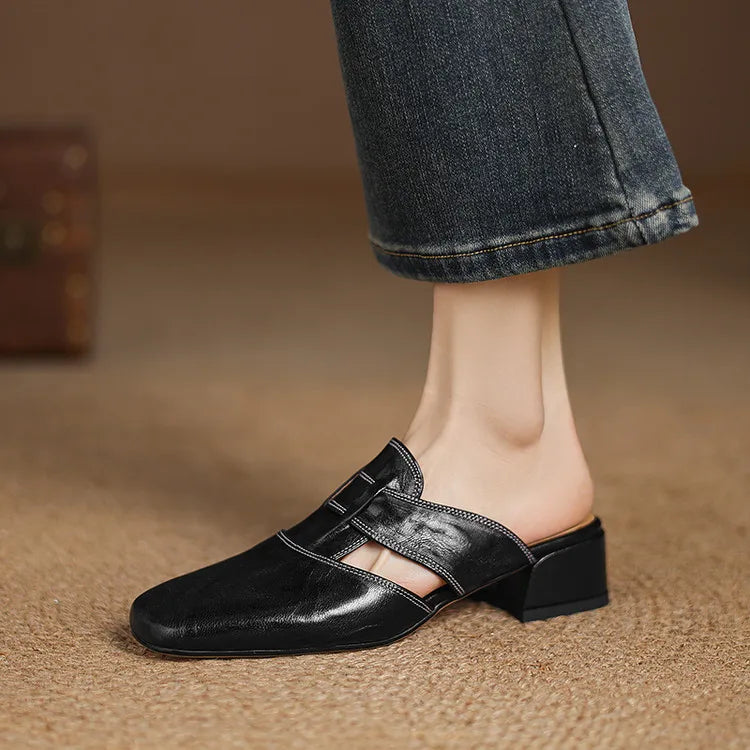 Anna Genuine Leather Mules