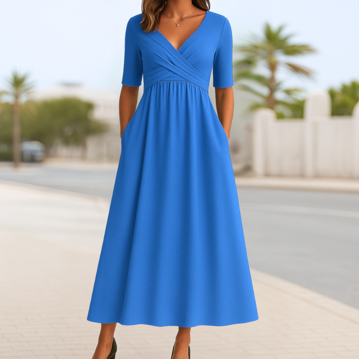 Xanthe | Short Sleeve Crossed Dress
