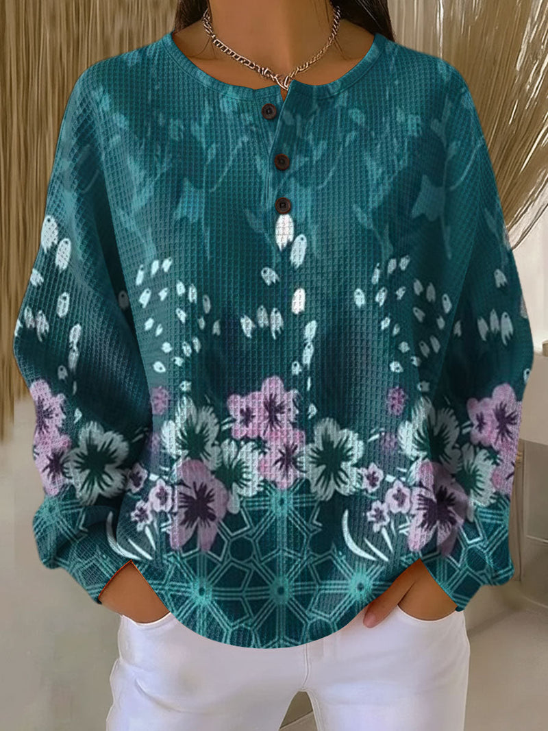 Nora | Sweater with a floral pattern color selection