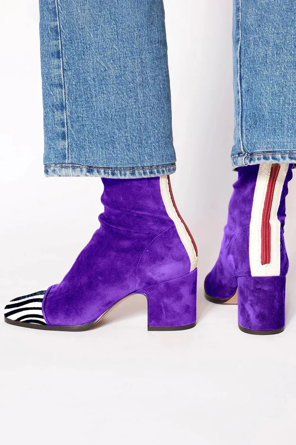 Scarlett ANKLE BOOT PURPLE WITH PRINT