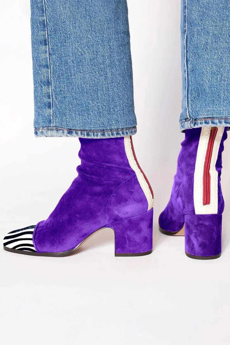 Scarlett ANKLE BOOT PURPLE WITH PRINT