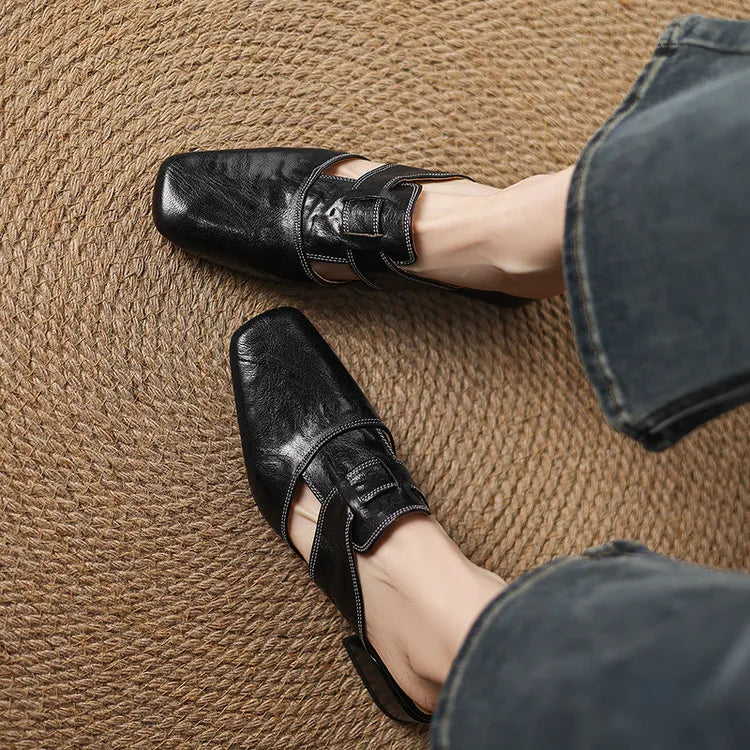 Anna Genuine Leather Mules