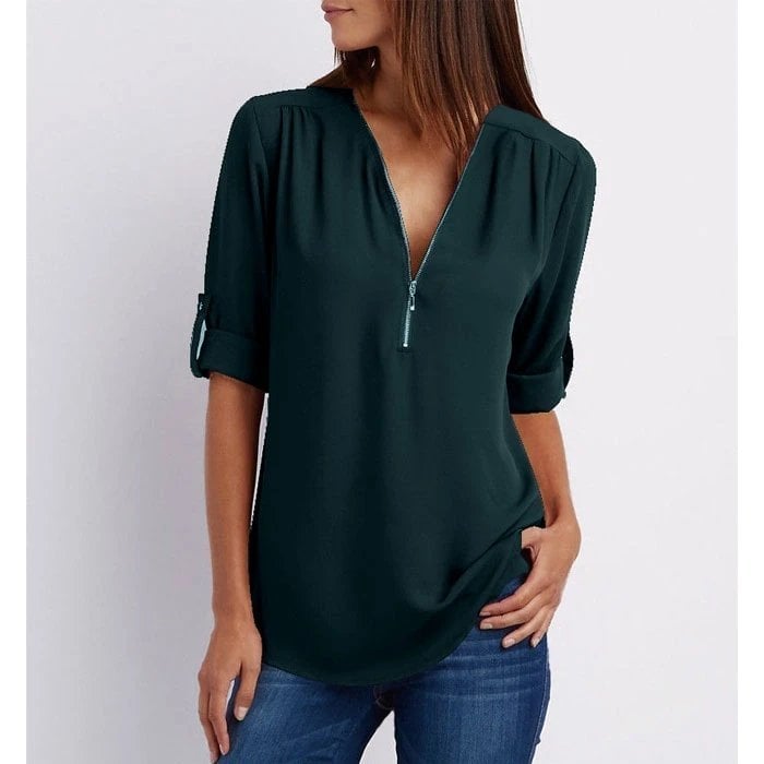 Grace | Chic Zipper Blouse
