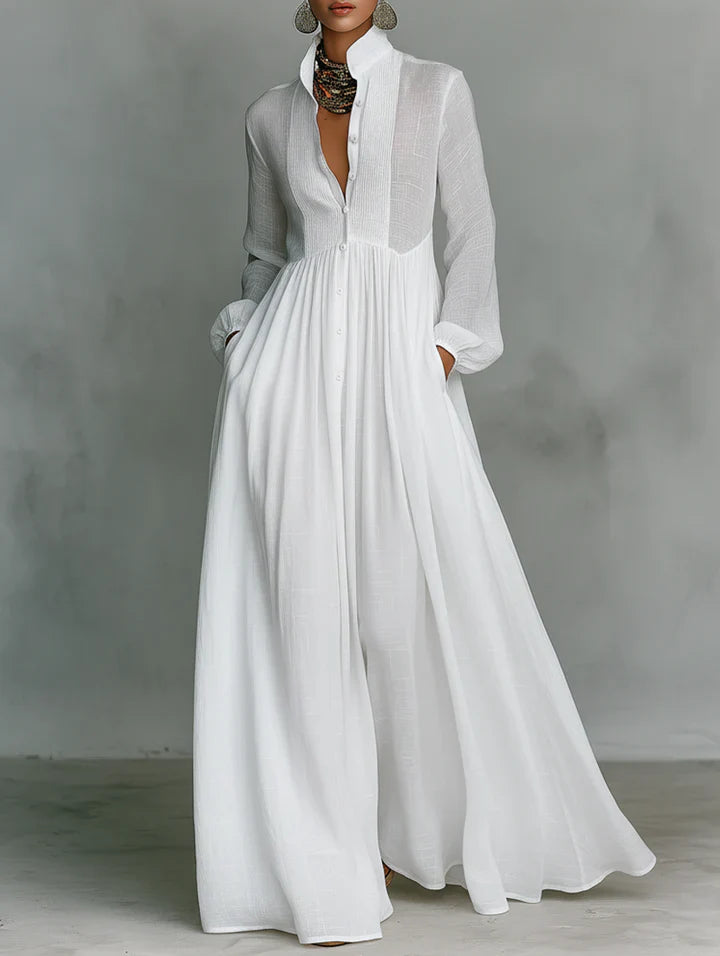 Azaria | Flowing Button-Front Maxi Dress