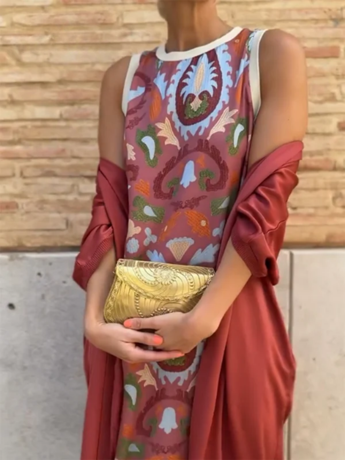 Women's Printed Satin Cardigan Dress Two-Piece Set