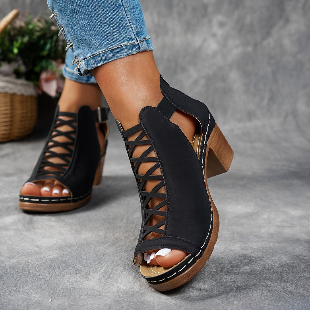 Rosalie | Lattice-Heel Sandals