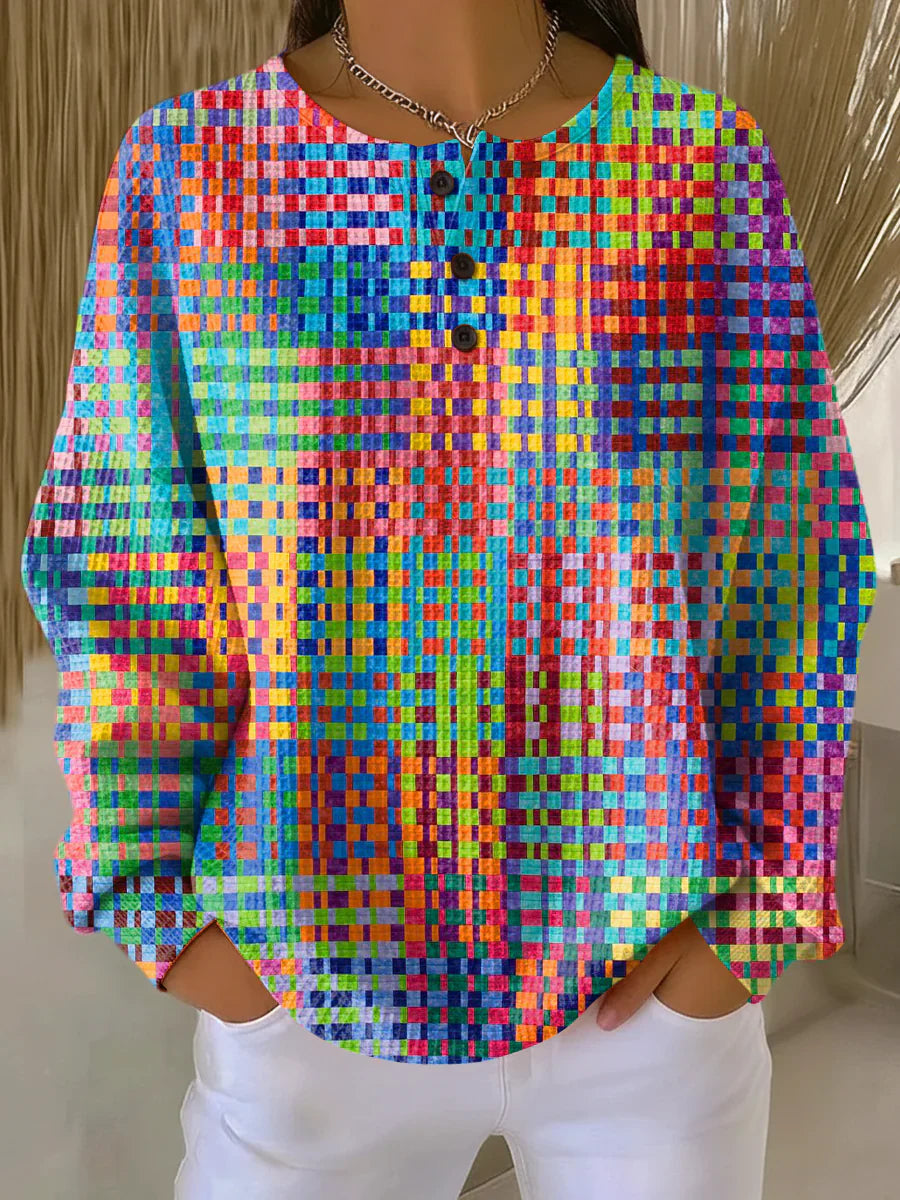Rosa | Colorful Checkered Knit Sweater