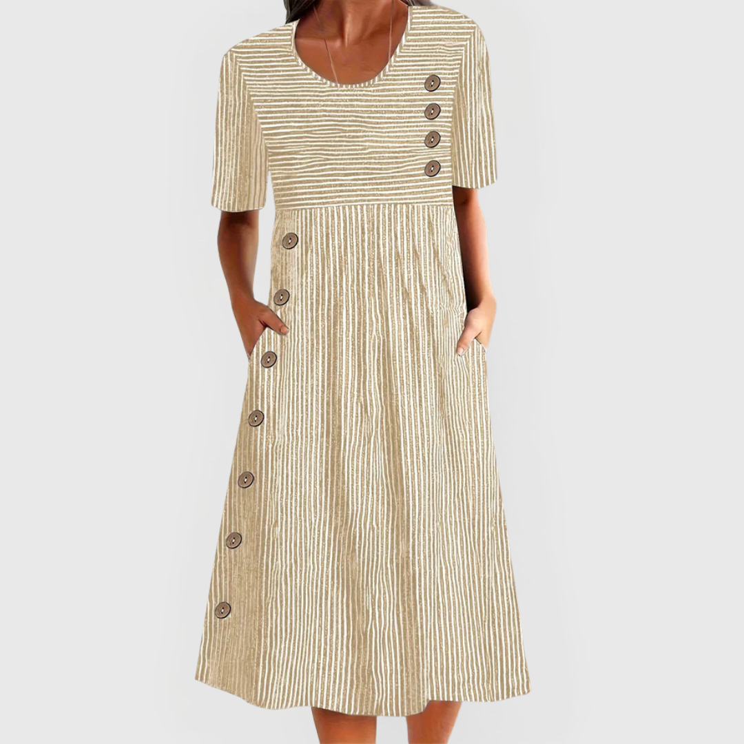 Teagan Striped Midi Dress