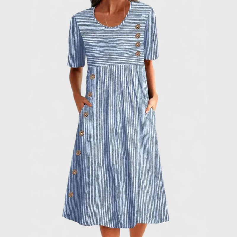 Teagan Striped Midi Dress