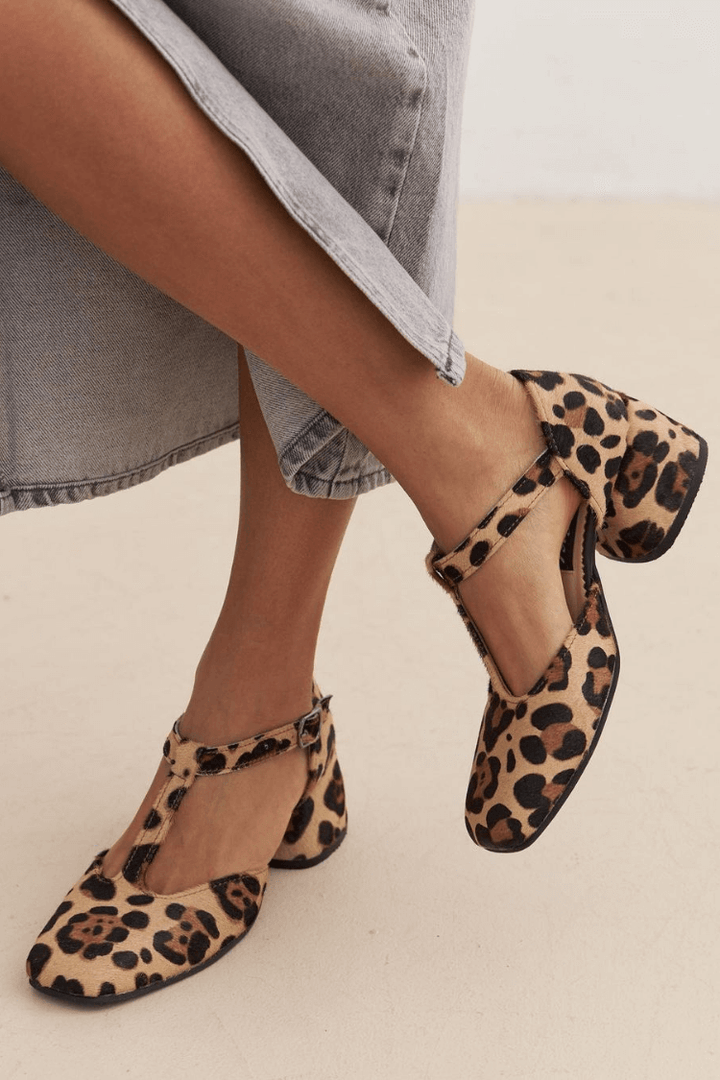 VICTORIA | LEOPARD T-STRAP BLOCK HEELS