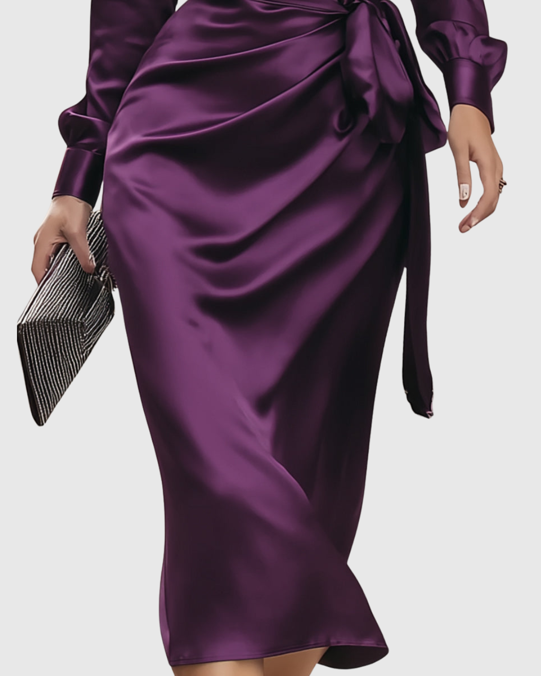 NATALIA | SATIN WRAP DRESS