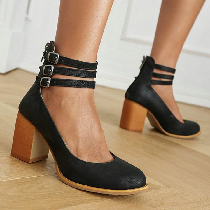 Lily |  Triple Buckle Heels