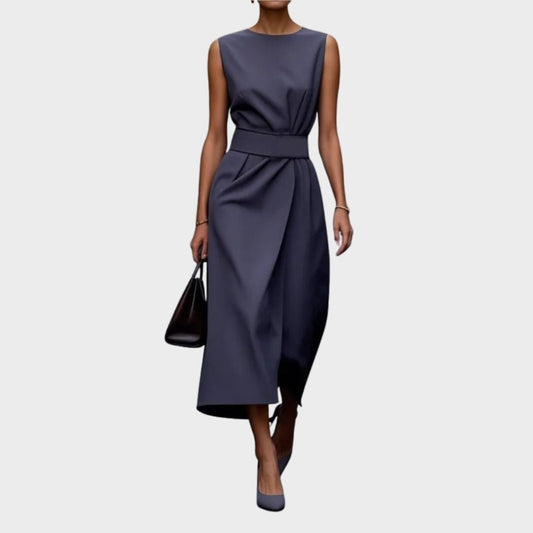JADWIGA | ELEGANT ROUND-NECK DRESS