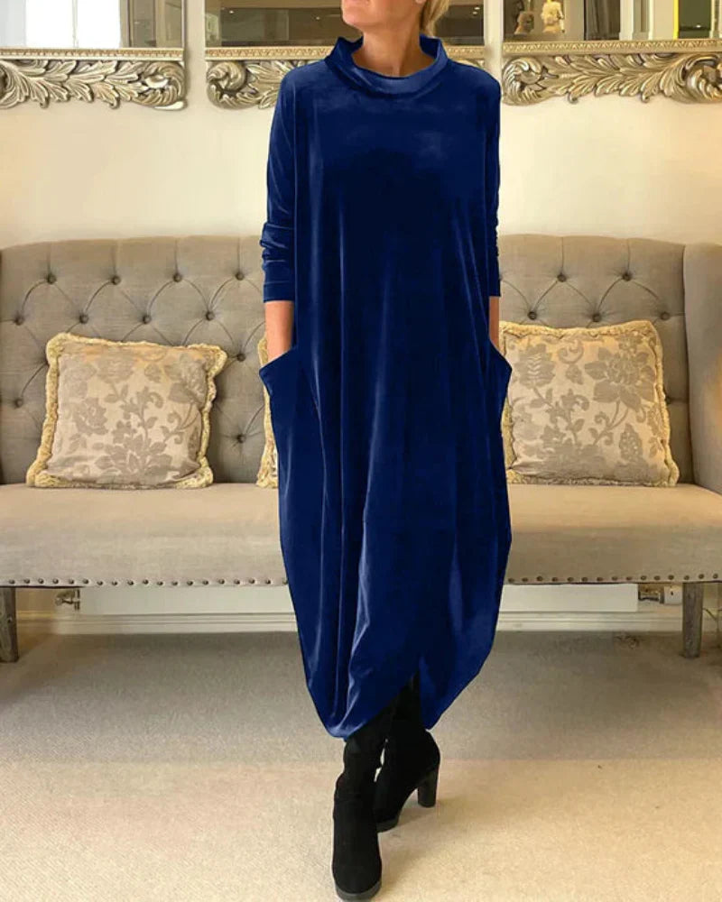 LISETTE | VELVET COWL NECK DRESS