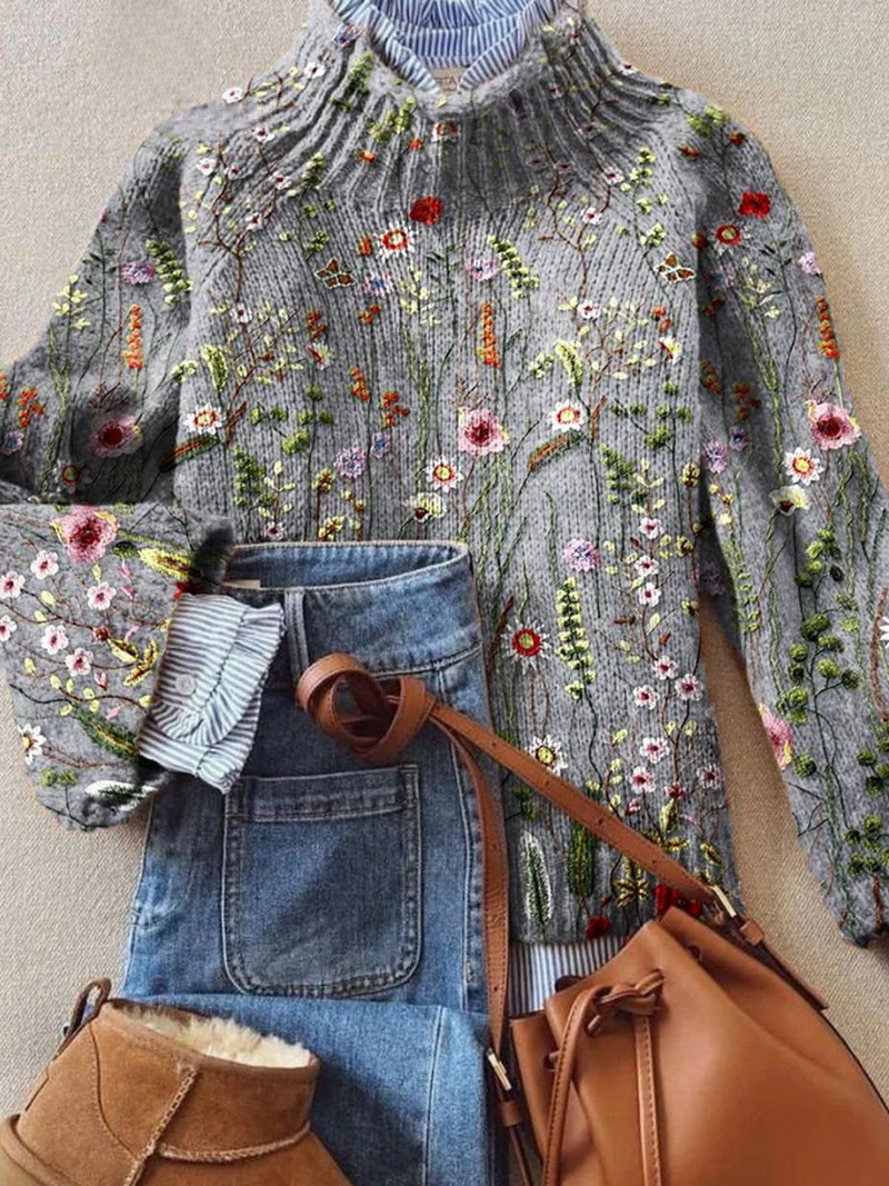 Kayla | Vintage floral Knit Jumper