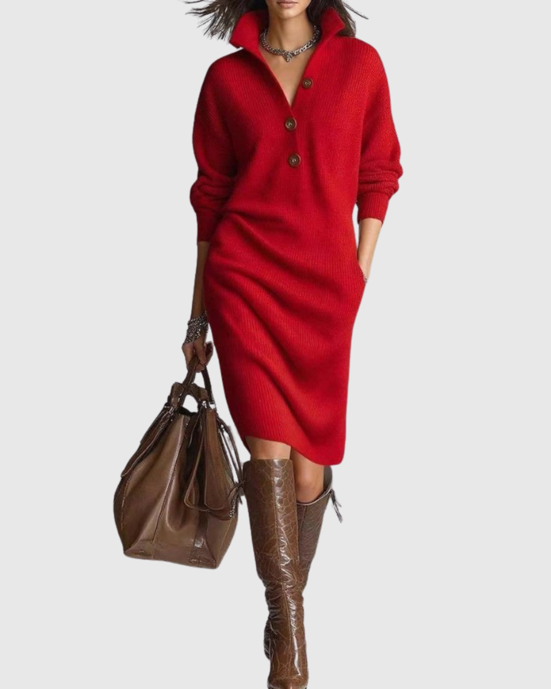 ARIELLE | PURE WOOL MIDI DRESS