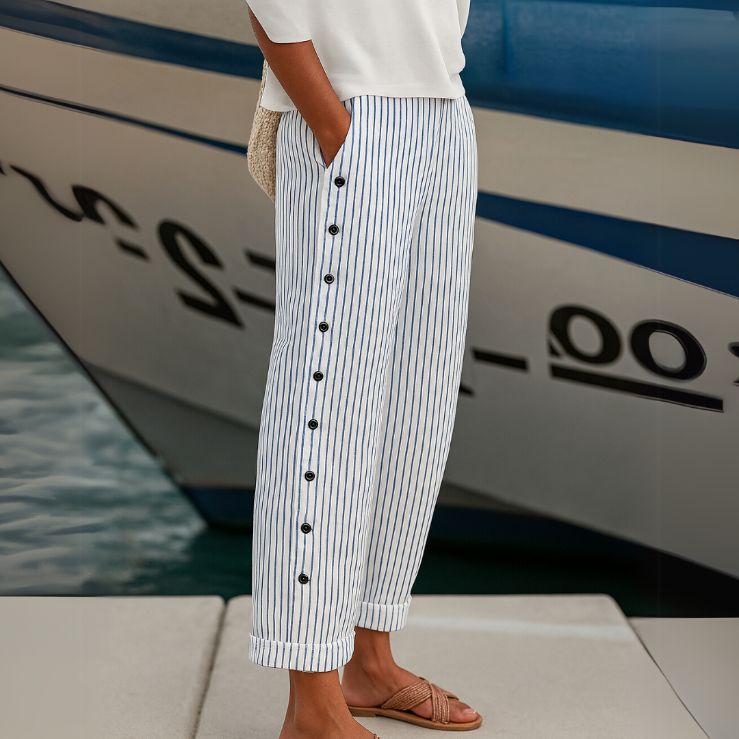 Seraphina | Stylish Striped Button Pants