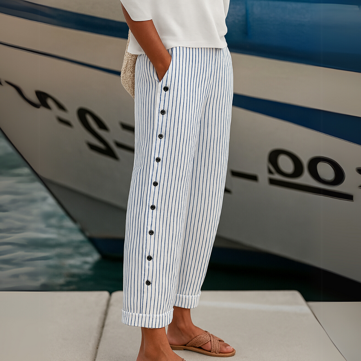 Seraphina | Stylish Striped Button Pants