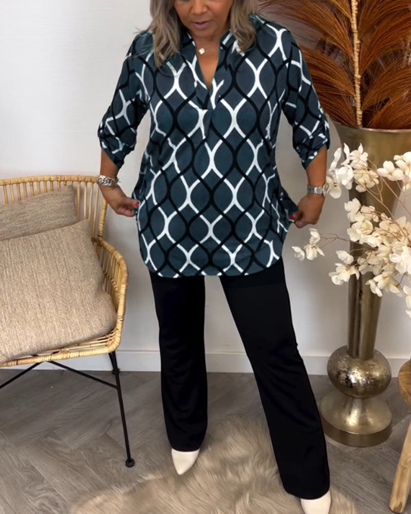 Nora | Casual Blouse with Long Sleeves and Elegant Pattern
