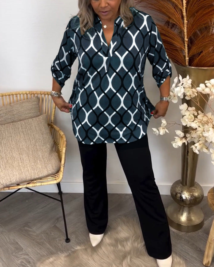 Nora | Casual Blouse with Long Sleeves and Elegant Pattern
