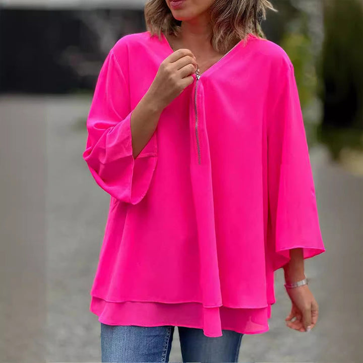 Hazel | Stylish V-Neck Flowy Top