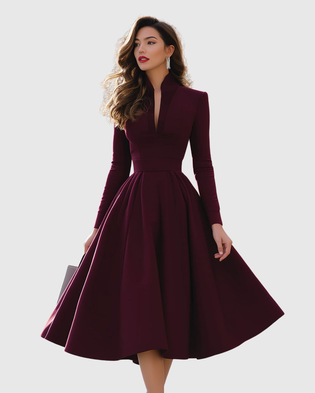 DANA | V-NECK MIDI DRESS