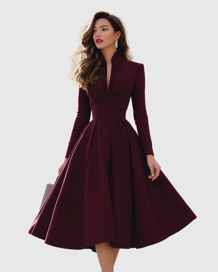 DANA | V-NECK MIDI DRESS