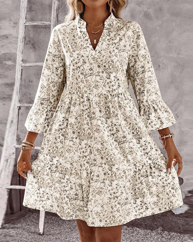 Sophia | Floral Print A-Line Dress
