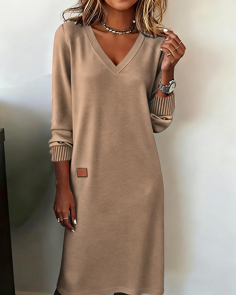 SARAH | V-NECK MIDI DRESS