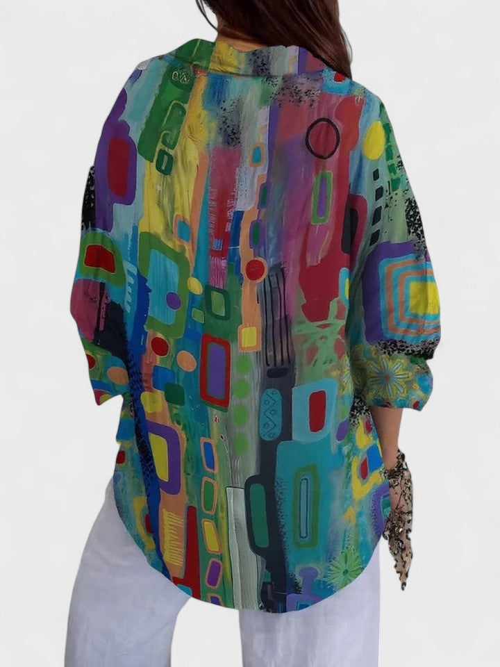 ROSE | ELEGANT GEOMETRIC BLOUSE