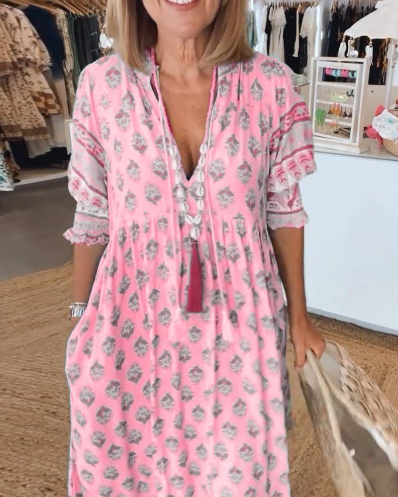 Arden | Chic Floral V-Neck Dress