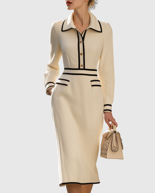 ADERYN | TAILORED BUTTON DETAIL MIDI DRESS