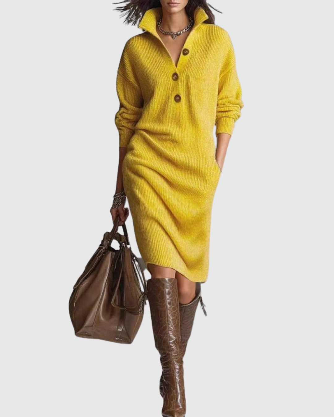 ARIELLE | PURE WOOL MIDI DRESS