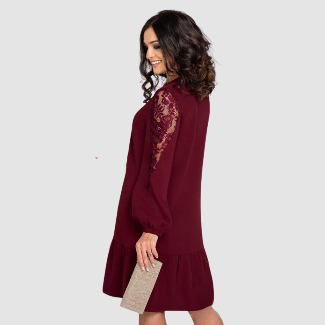 HANNA | SHEER LACE MIDI DRESS