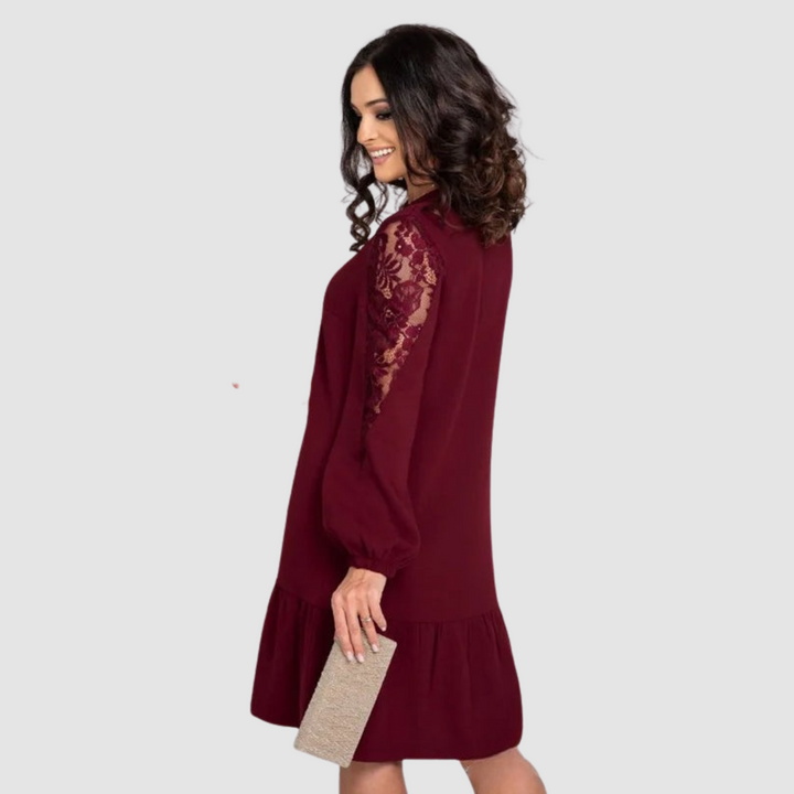 HANNA | SHEER LACE MIDI DRESS