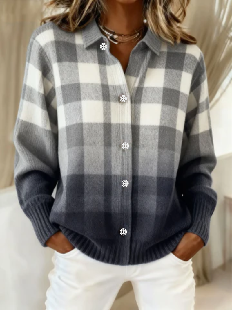 Avery – Checked Hoodie Blouse