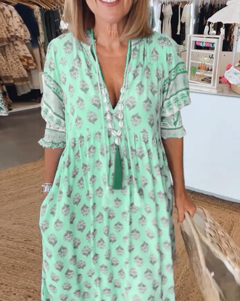Arden | Chic Floral V-Neck Dress