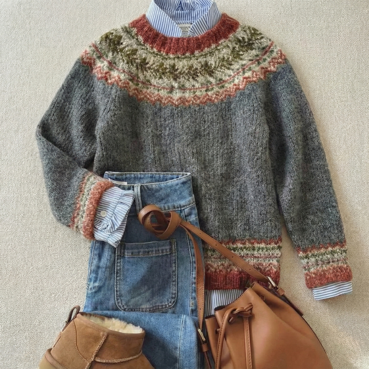 Brooke | Vintage Nordic Pattern Jumper
