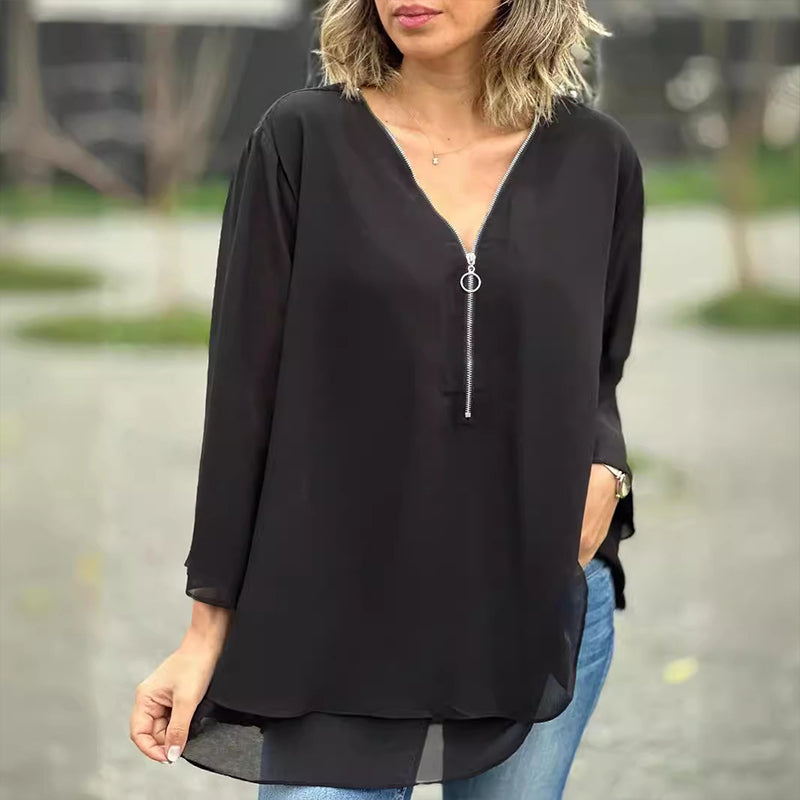 Hazel | Stylish V-Neck Flowy Top