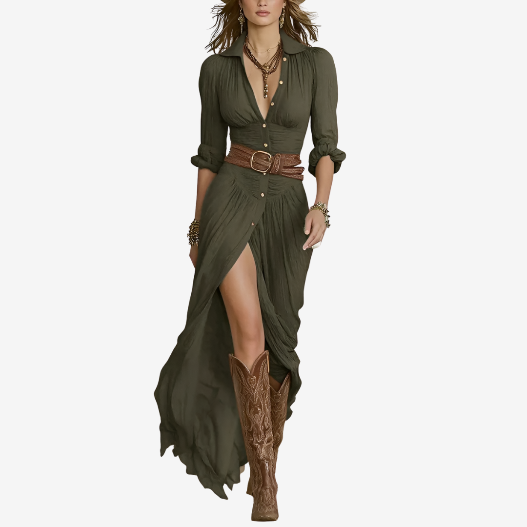 SABINE | BELTED MAXI DRESS