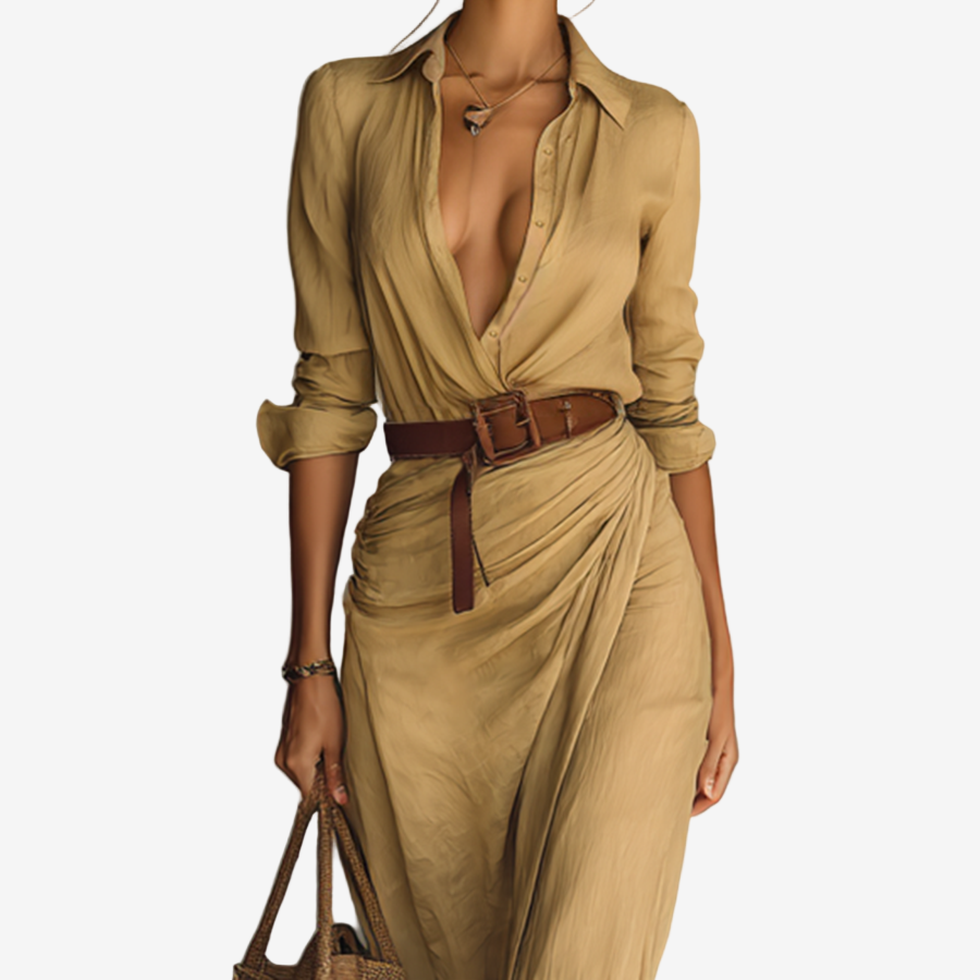 ELENA | BELTED MAXI DRESS