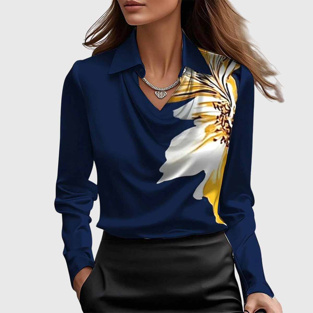 BROOKLYN | PLEATED NECK BLOUSE