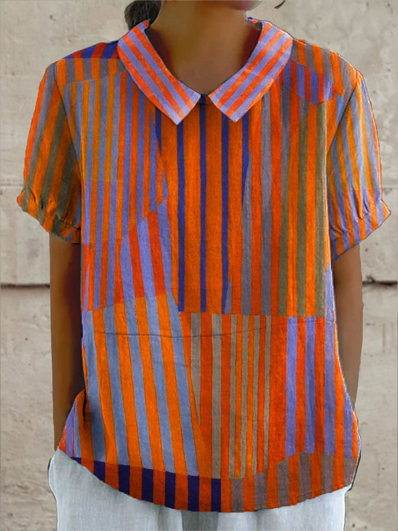 Scarlett | Geometric Stripe Shirt