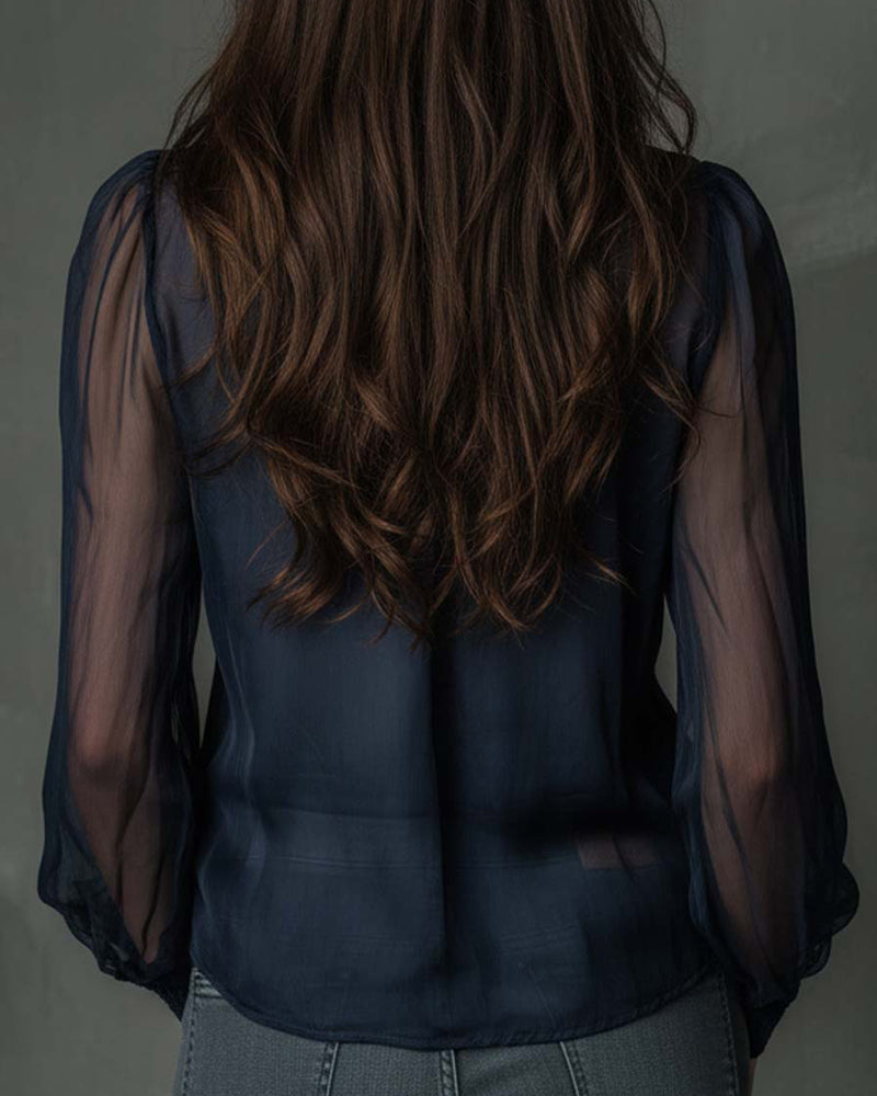 Skylar | Half-Zip Blouse Long Sleeve Knit