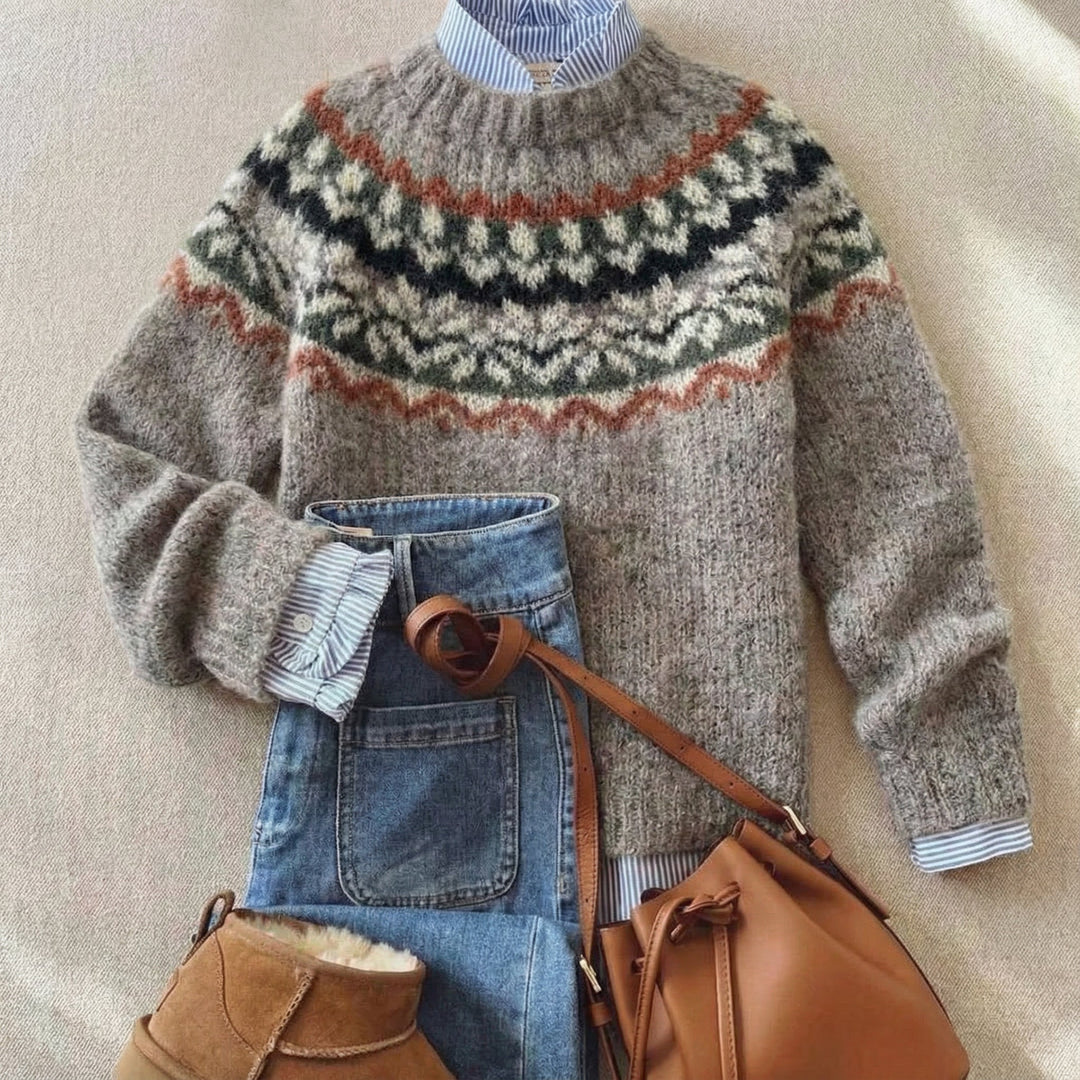 Brooke | Vintage Nordic Pattern Jumper