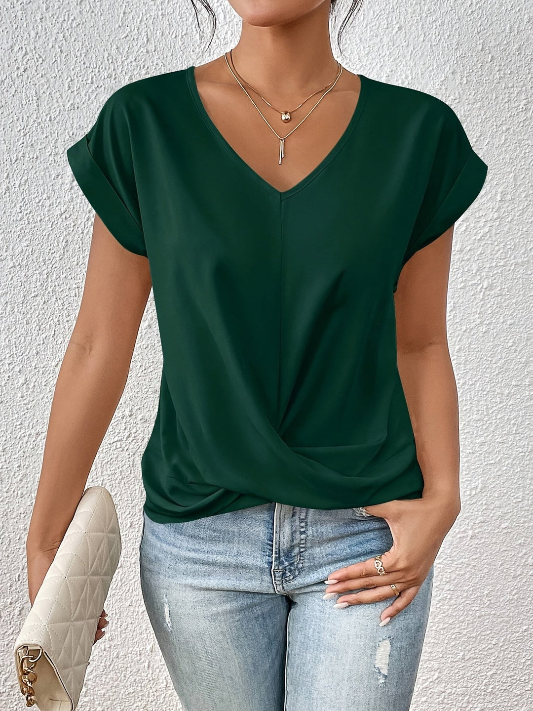 Olivia -  The Sweetheart Neckline Casual T-Shirt